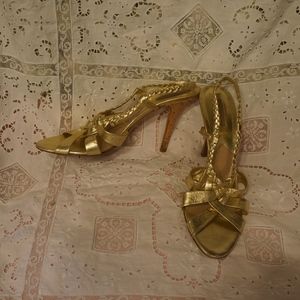 Michael Kors Couture Italy gold strappy sandals 10